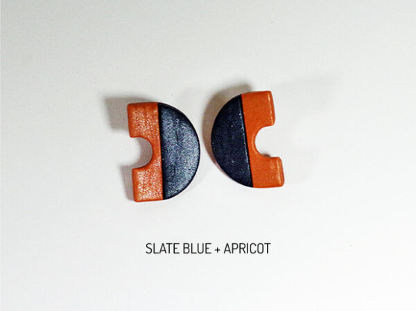 Minimus Earrings - Slate Blue and Apricot