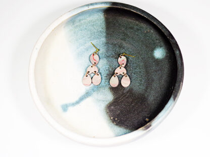 Marbled Haze Earrings - Teardrops on Display