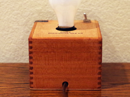 Cigar Box Lamp Handmade - LaFlor - Back View