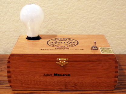 Cigar Box Lamp Handmade - Monarch